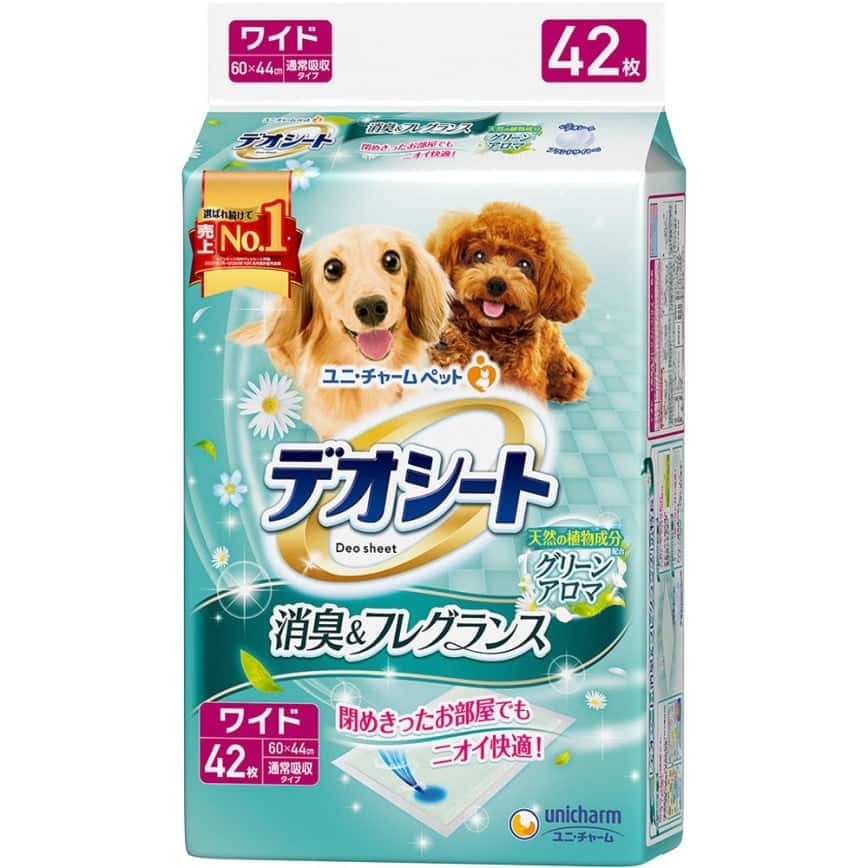 Unicharm 寵物尿墊 狗尿墊 狗尿片 日本柔軟香氛超除臭 田園清香味 寵物尿墊 [60*44 XL碼 42枚] (圖片2)