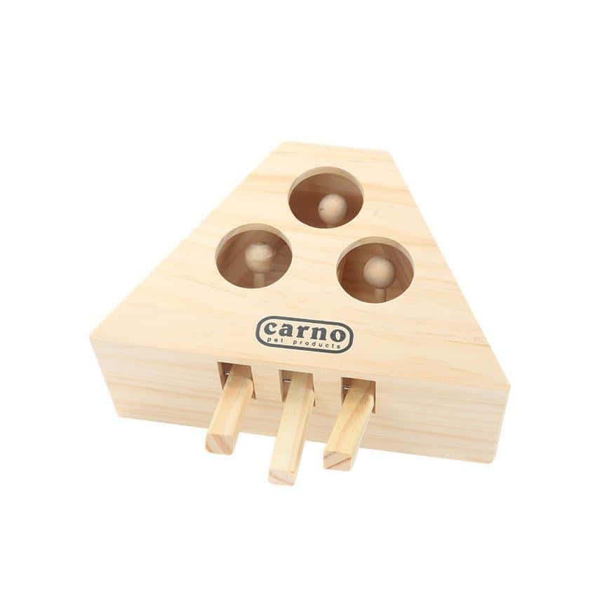 貓咪必玩 嚴選木製瘋狂打地鼠逗貓玩具 圓球三洞 (圖片2)