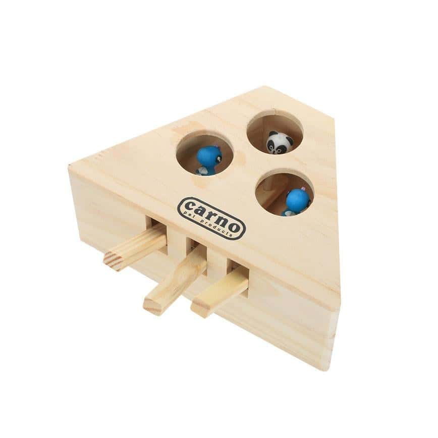 貓咪必玩 貓玩具 木製瘋狂打地鼠 公仔三洞 (圖片2)