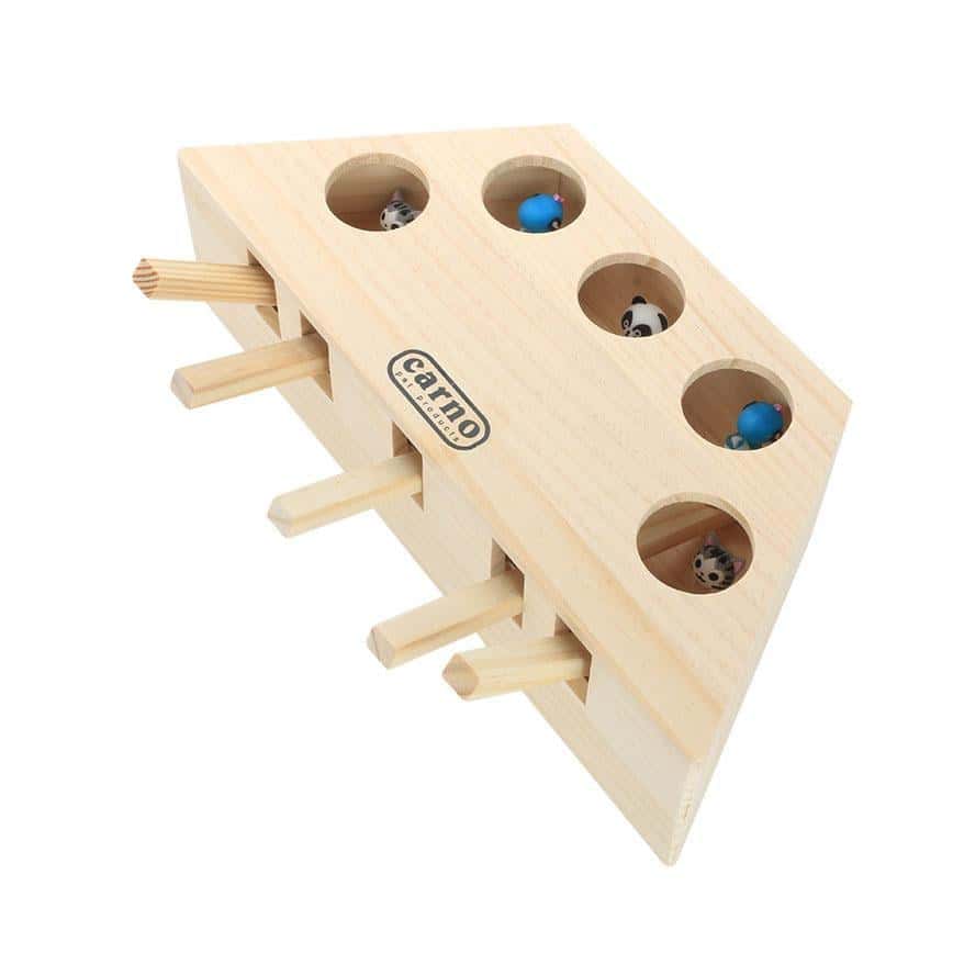 貓咪必玩 貓玩具 木製瘋狂打地鼠 公仔五洞 (圖片2)