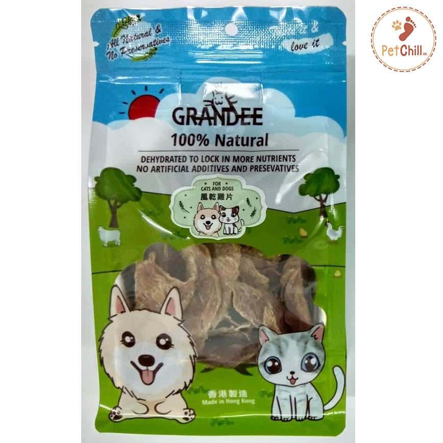 GRANDEE 香港製造 天然風乾小食 純雞肉片 50g (貓犬用) (GD/01-50) (圖片2)