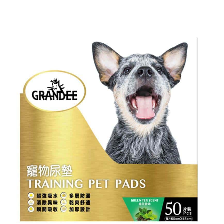 GRANDEE 寵物尿墊 狗尿墊 狗尿片 綠茶味 [60*45 M碼 2呎 50枚入] (GD/GT50) (圖片2)