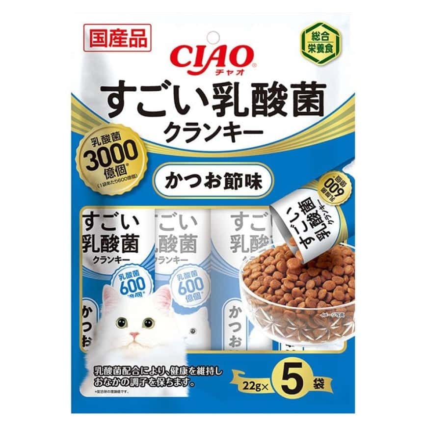 CIAO 貓糧 日本3000億個乳酸菌系列 鰹魚味 22g 5袋入 (藍) (P-232) (圖片2)
