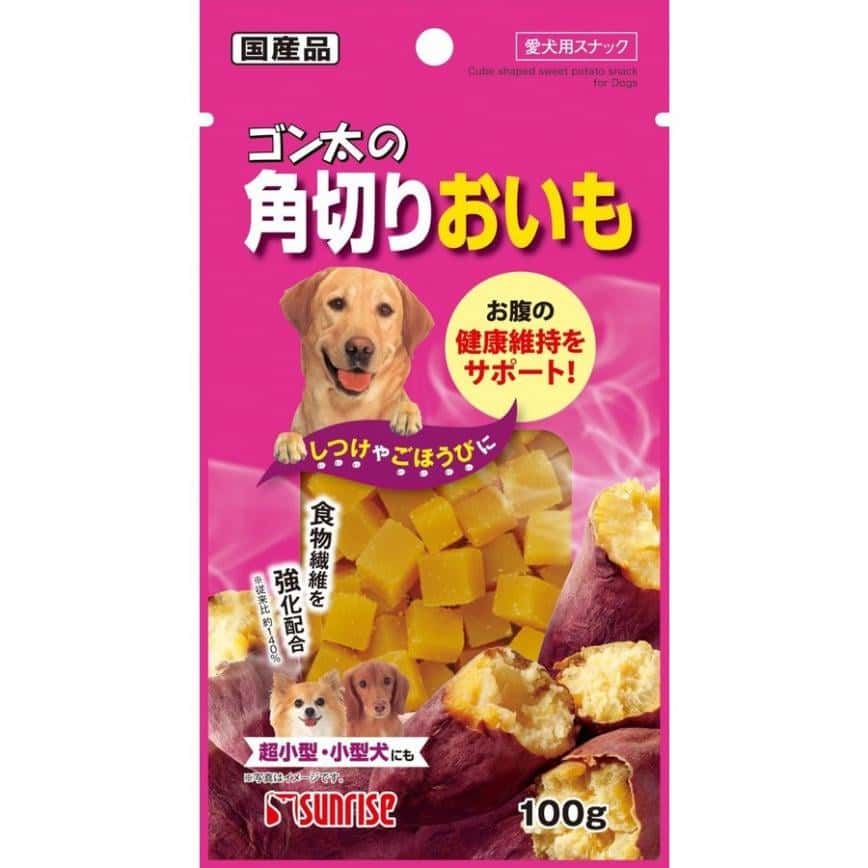 日本Sunrise 狗零食 狗狗一口 高纖健腸番薯零食 100g (桃紅) (圖片2)