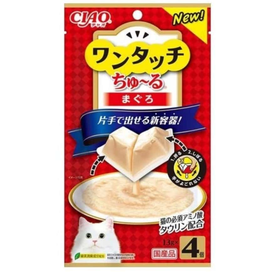 CIAO 貓零食 日本One Touch 肉泥杯 金槍魚醬盒 14g 4本入 (紅) (SC-311) (停售) (圖片2)