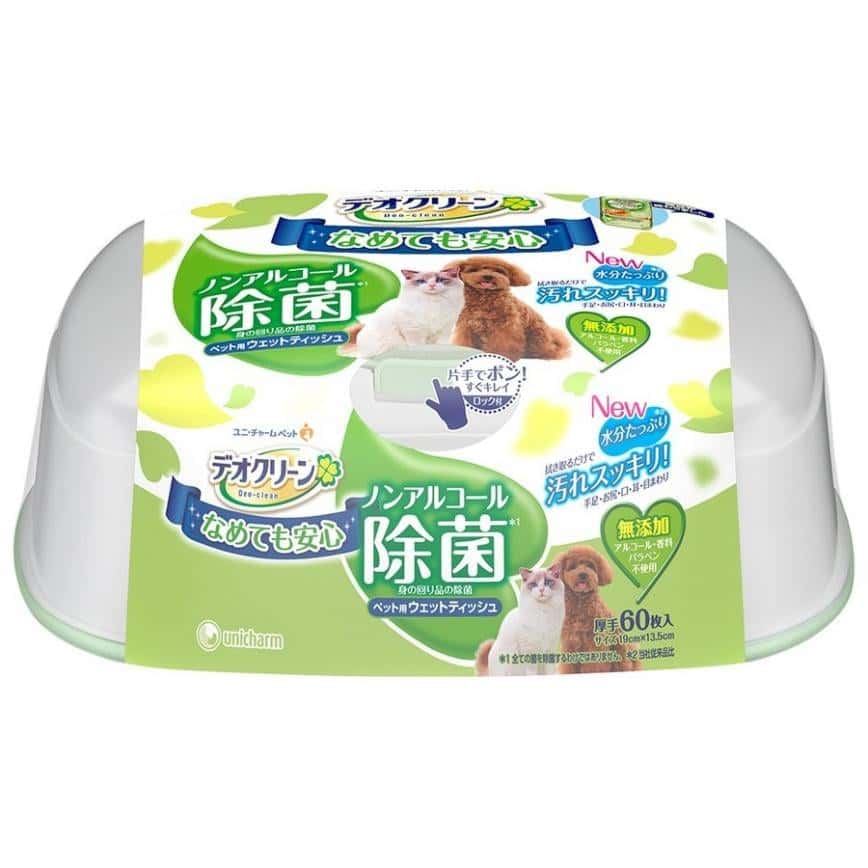 Unicharm 日本無酒精成分 除菌濕紙巾 盒裝 60枚 (貓犬用) (圖片2)