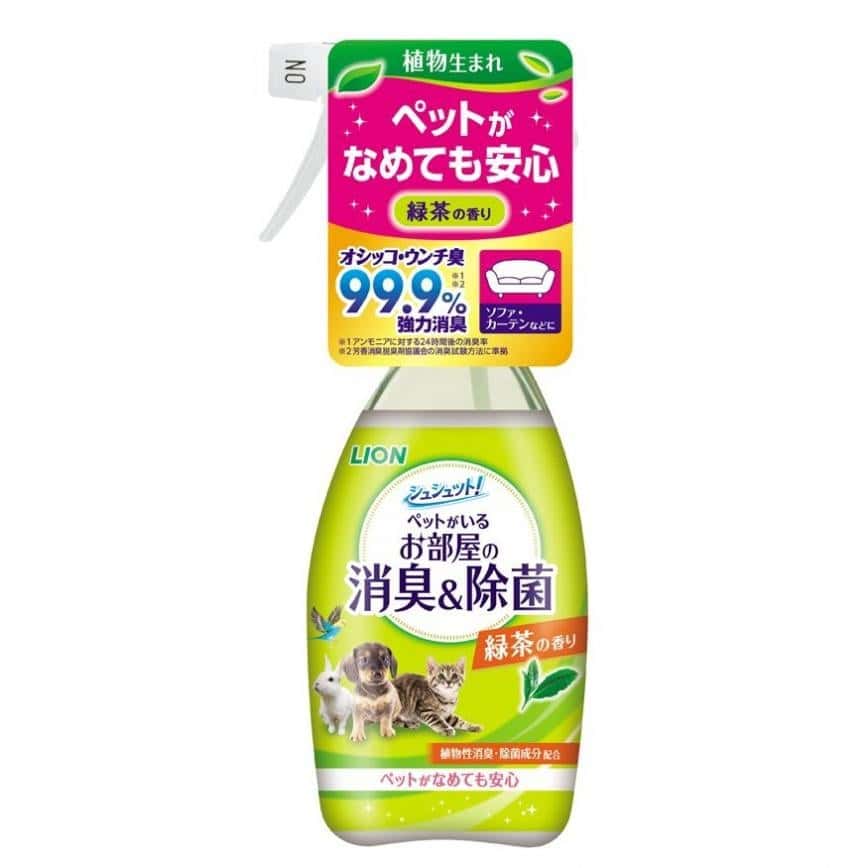 日本獅王LION Pet 寵物除菌消臭噴霧 綠茶味 350ml (青綠) 停售 (圖片2)