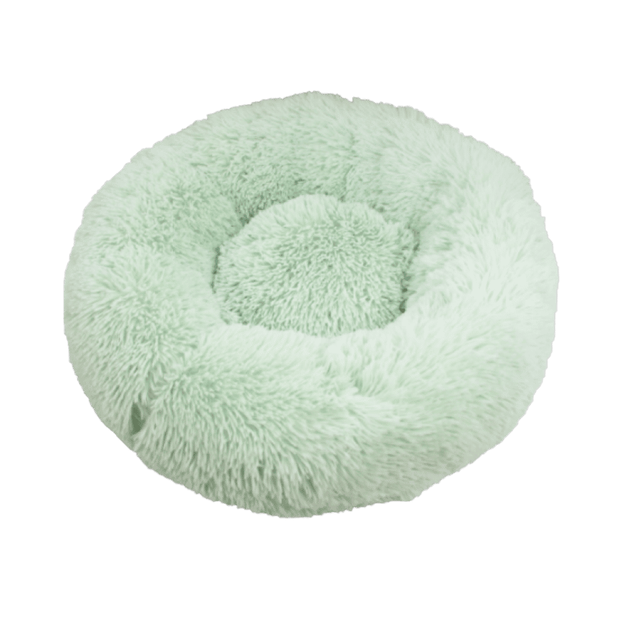寵物床 圓形絨毛厚身軟軟睡窩 直徑60cm 粉綠 L碼 (圖片2)