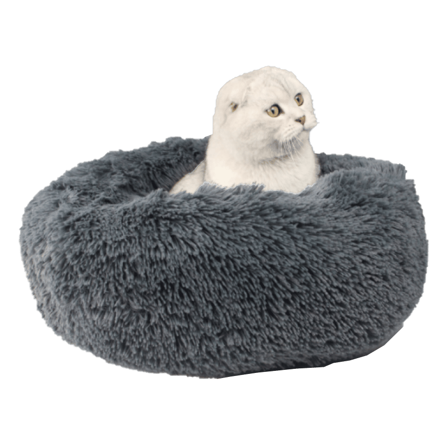 寵物床 圓形絨毛厚身軟軟睡窩 直徑50cm 深灰 M碼 (圖片2)