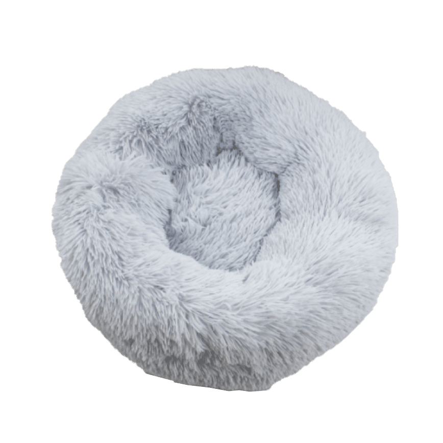 寵物床 圓形絨毛厚身軟軟睡窩 直徑50cm 淺灰 M碼 (圖片2)