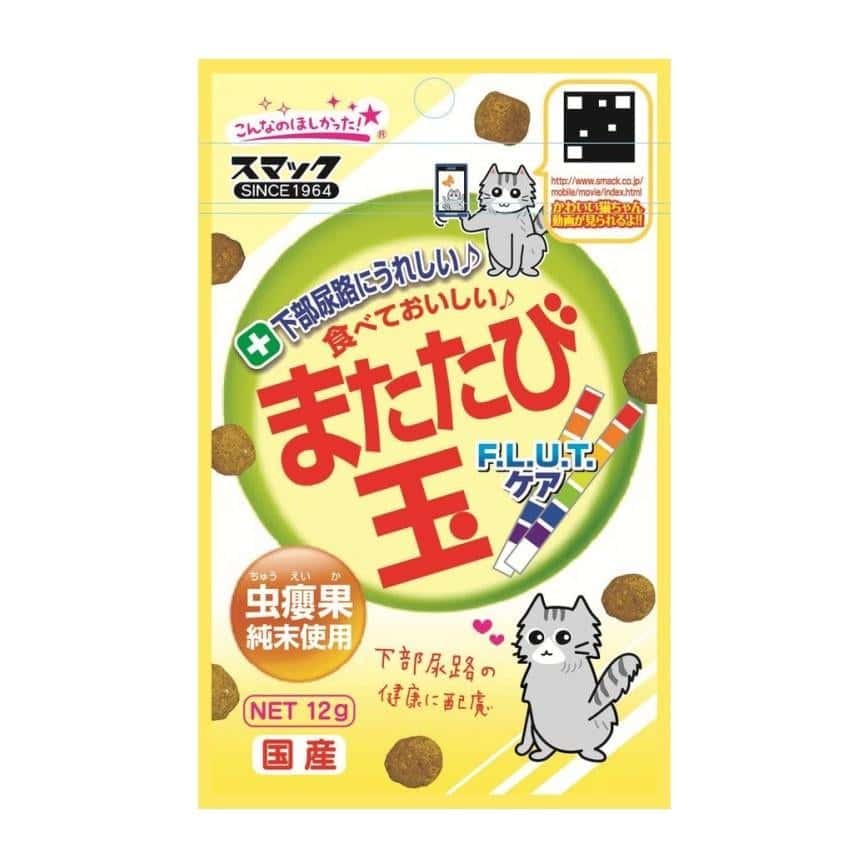 日本SMACKスマック 貓咪下部尿路護理虫果零食粒 12g (黃) (圖片2)