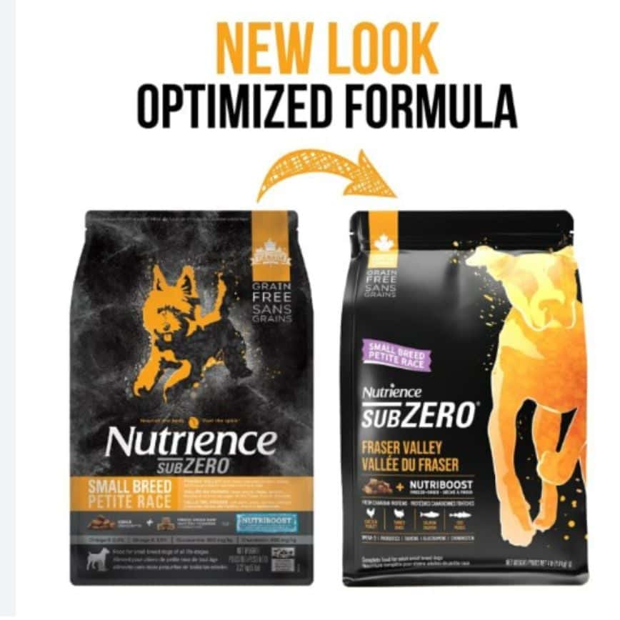 Nutrience SUBZERO 無穀物狗糧 小型犬配方 凍乾脫水鮮雞肉配火雞及海魚 10lbs 4.5kg (D6716) (黃黑) (圖片2)