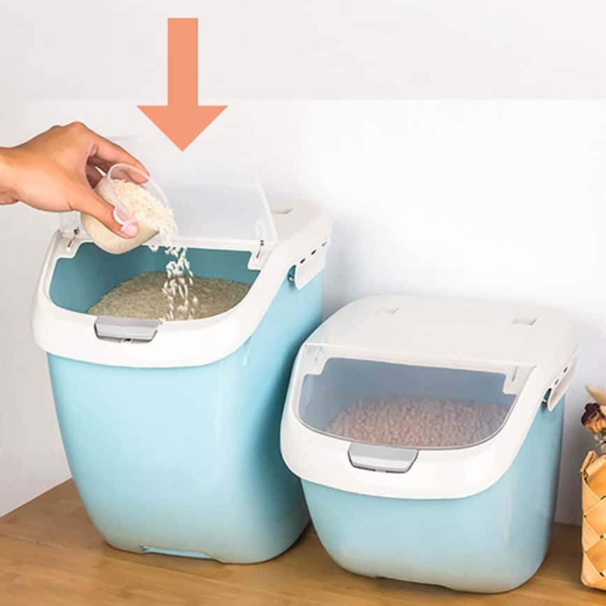 大容量防潮密封 貓糧狗糧 糧桶 顏色隨機 (容量約7.5kg) (圖片2)