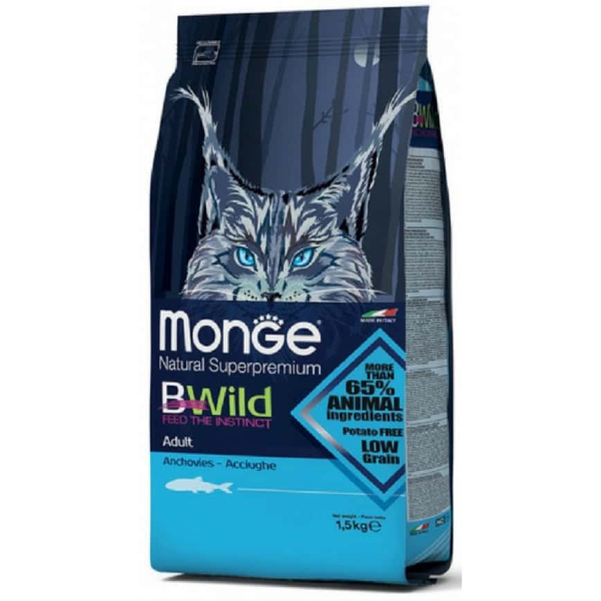 Monge Bwild 貓糧 低穀物野生系列 成貓配方 鳀魚 1.5kg (MO20100) (圖片2)
