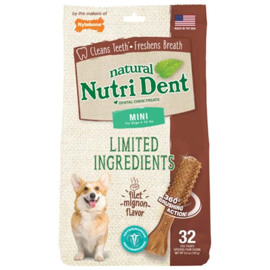 Nylabone尼龍骨 狗小食 潔齒棒 菲力牛扒味 微型裝 32支 (NTD660M32P) (圖片2)