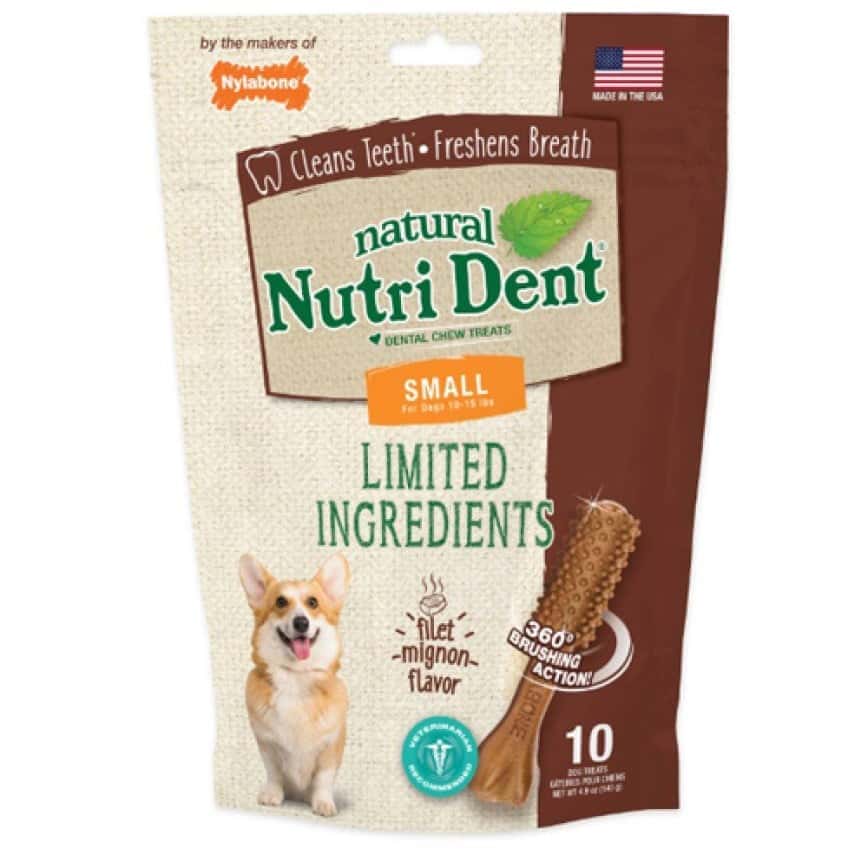 Nylabone尼龍骨 狗小食 潔齒棒 菲力牛扒味 細裝 10支 (NTD661M10P) (圖片2)