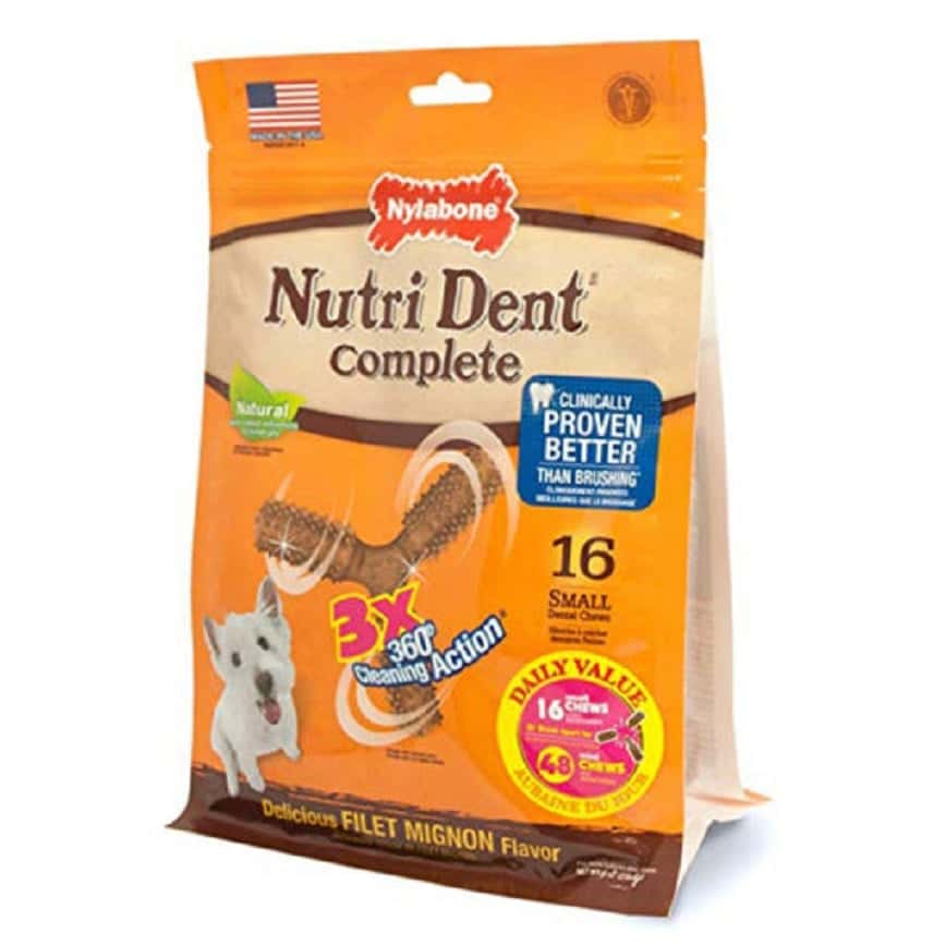 Nylabone 潔齒骨 菲力牛扒味 6排 (小型犬用) (NTD731M16P) (圖片2)