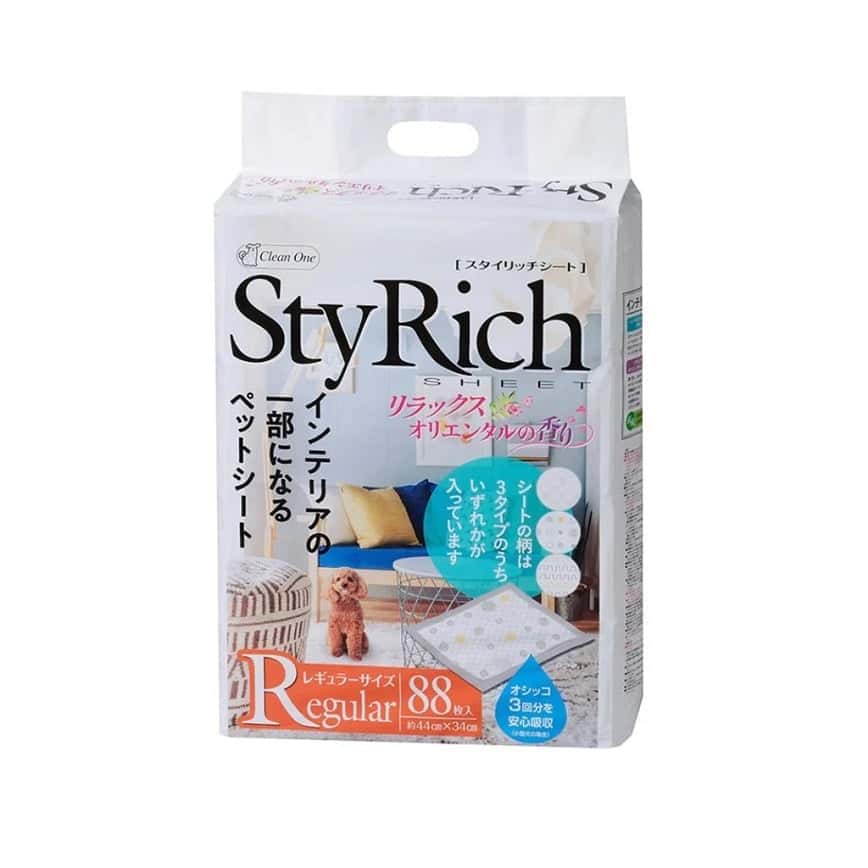 日本StyRich Wide 花香味寵物尿墊 狗尿墊 狗尿片 [34*44 S碼 88枚] (白粉紅) (圖片2)