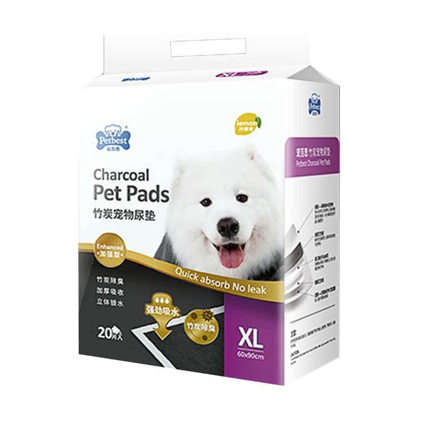 PETBEST 竹炭檸檬加厚除臭超吸水 寵物尿墊 狗尿墊 狗尿片 [60x90 XL碼 20枚] (紫) (圖片2)
